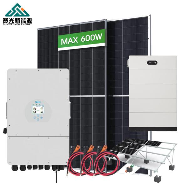 Système solaire hybride complet de 5 kW 8 kW 10 kW 12 kW certifié CE/RoHS/UN38.3/MSDS