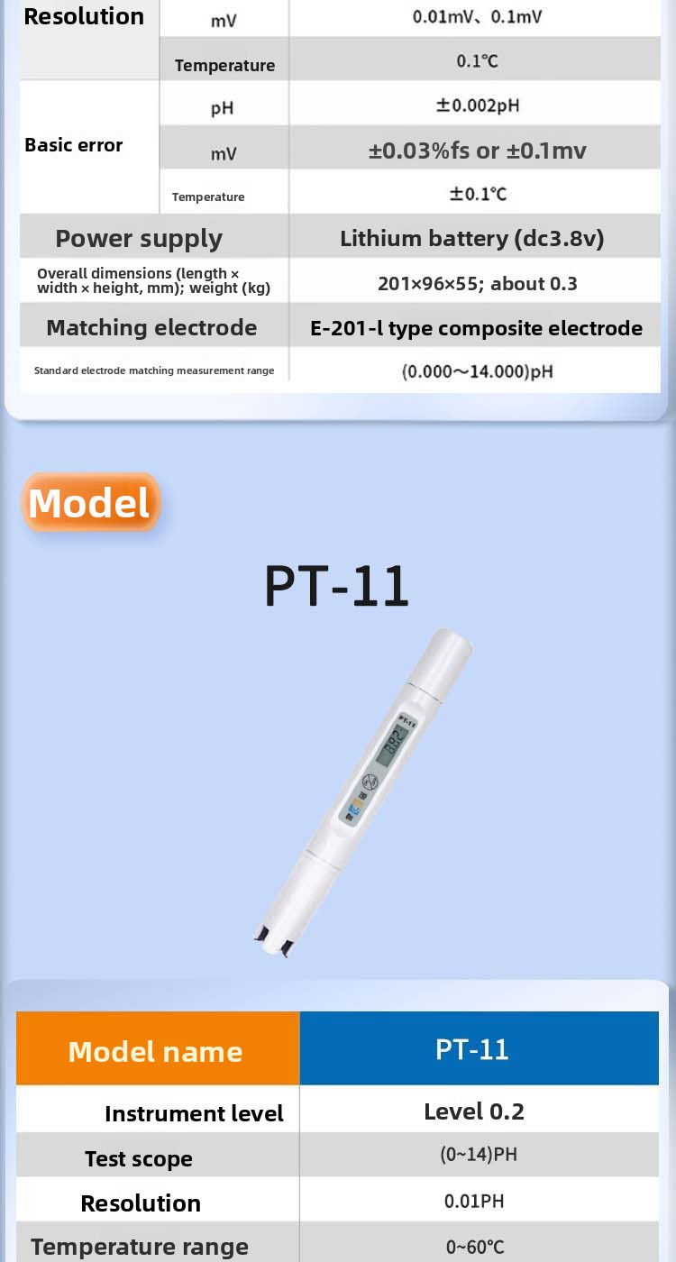 PHS-25 Precision Desktop Digital Acidity Meter pH Tester Portable Laboratory Use Made in Mainland China