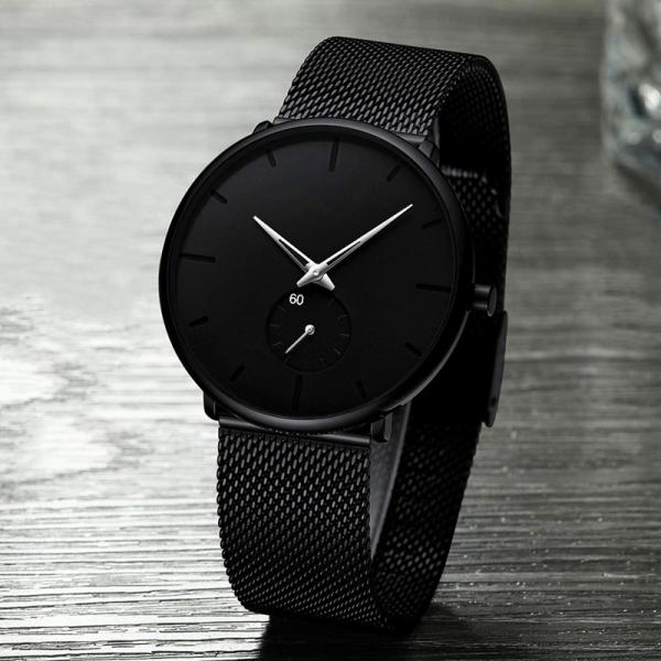 Fashion Unisex Quartz Wrist Watch With Stainless Steel Mesh Band