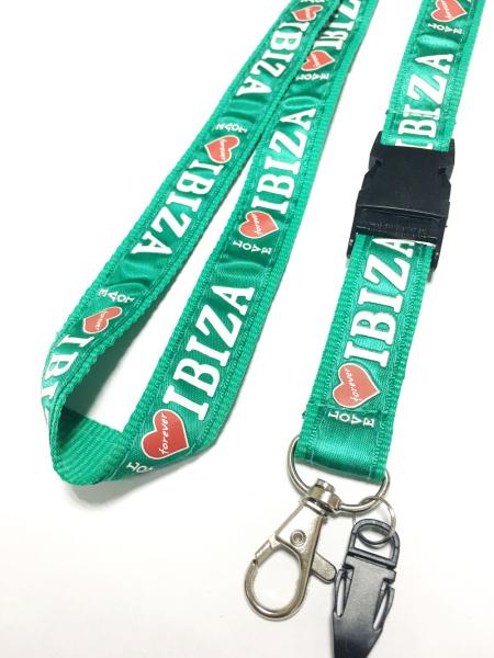 Delicate Shiny Green Cell Phone Neck Lanyard With Love IBIZA Logo Safety Buckle