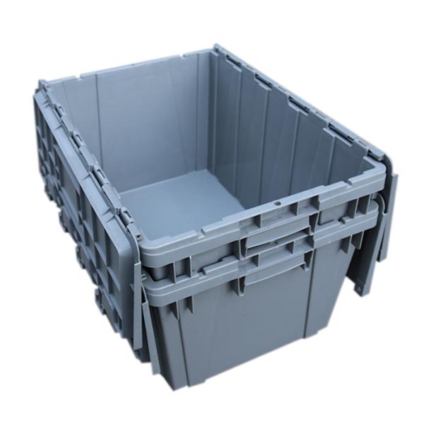 Flip Top Tote, Heavy Duty Nestable Plastic Round Trip Totes Storage Box Container In Blue Yellow Red Green Color