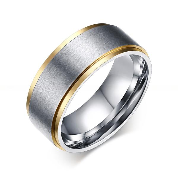 Bandeau de mariage en acier inoxydable 8 mm 6 mm avec forme de diamant