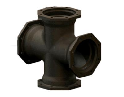 Union Type Cast Iron Pipe Fittings MJ×MJ Large Mechanical Joint Cross