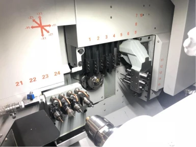 JIANKE MR32-5Ⅱ 5 Axis Double Spindle Swiss CNC Lathe with 32 mm Max Processing Diameter