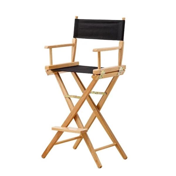 Logo None or Custom Logo Tall Wooden Folding Director Chair for Outdoor Indoor