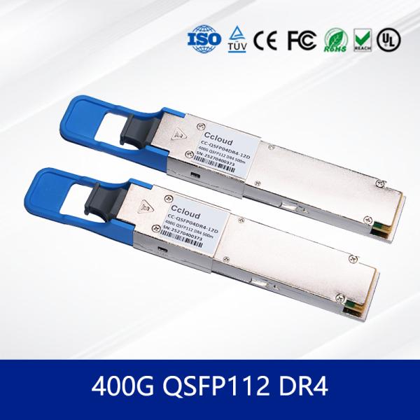 QSFP-DD 400G DR4 Modulo de transceptor óptico de modo único y multimodo para redes de alto rendimiento