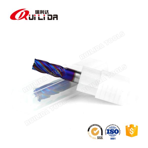 10mm 3/8 Carbide Corner Radius End Mills For Cutting Hardened Steel 4 Flute HRC65 .125 Radius