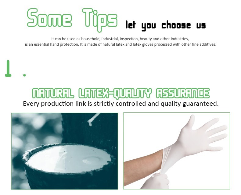 CE Certificated Non Sterile Examination Gloves 5 Mil Natural Latex Gloves Waterproof