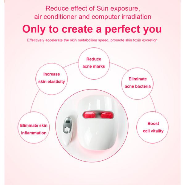 Infrared Facial Rejuvenation 3 Colors Led Facial Mask Red Light For Skincare