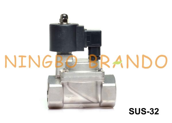 1 válvula de solenoide elétrica de aço inoxidável 24V do vapor do NC de 1/4 2 maneiras 220V