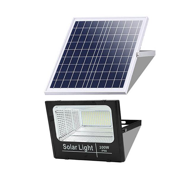 High Brightness LED Solar Floodlight Waterproof Outdoor Courtyard and Street Light with Aluminum Shell IP66 Rating 100W