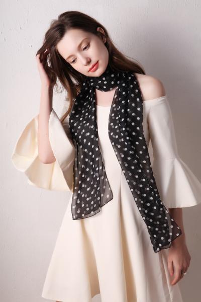wholesale chiffon plain red silk scarves dot shawl for women