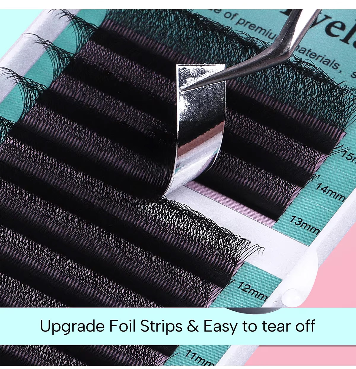 6D 8-15MM D Curl Volume Eyelashes Extension Trays Custom DIY Packaging Private Label