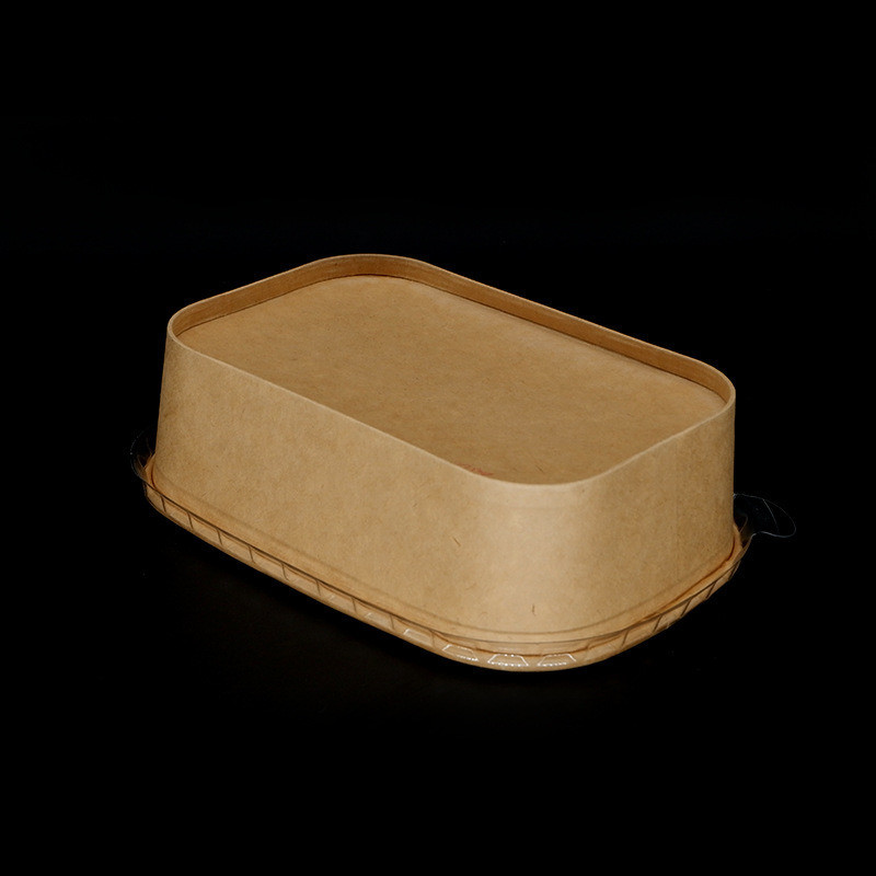 Disposable Salad Bowl and Burger Kraft Paper Box with Paper Lid in Different Size