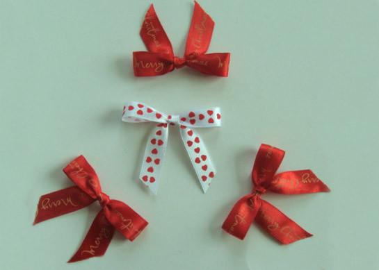 3Inch Personalized Tie satin ribbon bow , Floral , Elastic , twist tie gift bow