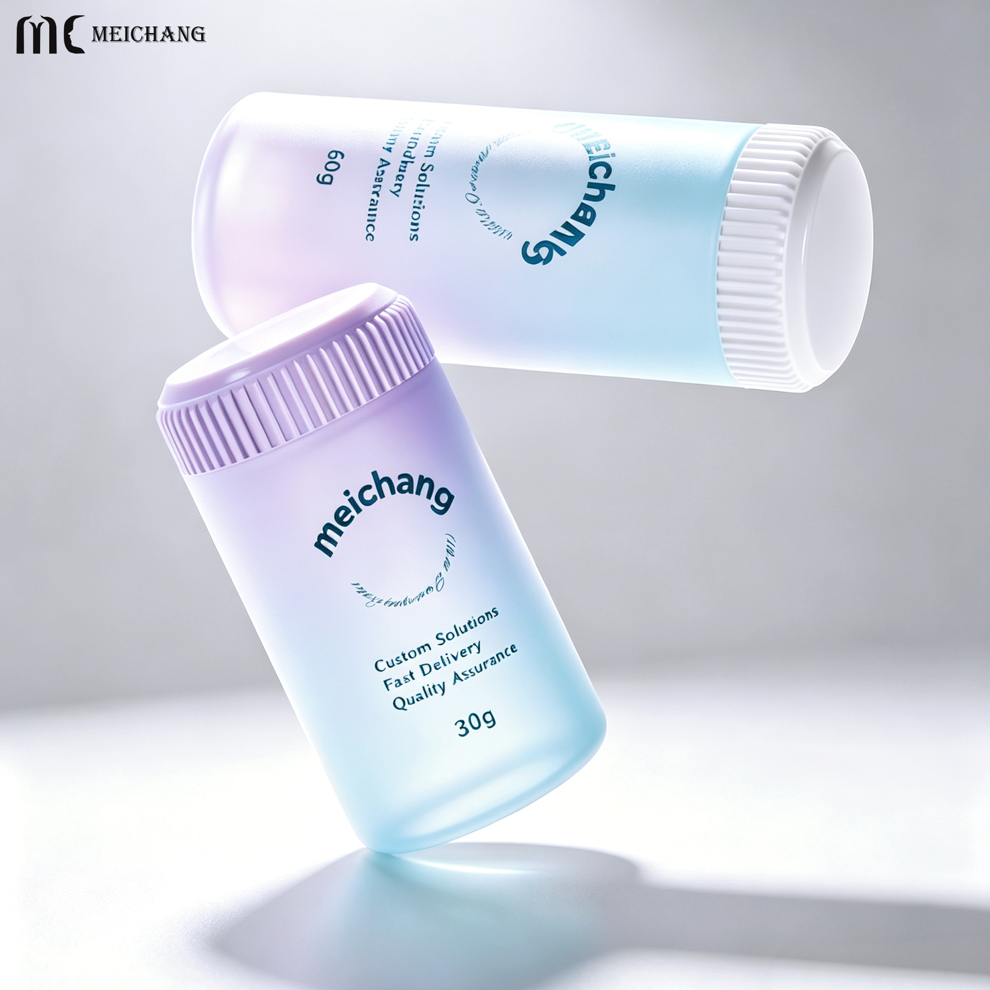 30g 60g HDPE Cosmetic Glitter Powder Bottle with Sifter Cap (MC-1512)
