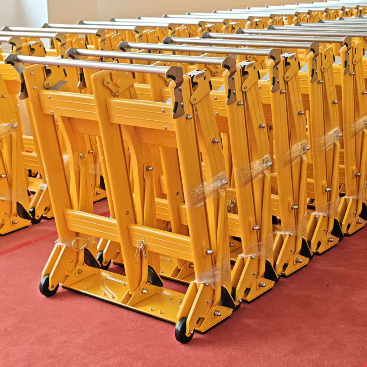 Lightweight Foldable Anti Ram Vehicle Barrier with Built-in Wheels for Quick Relocation