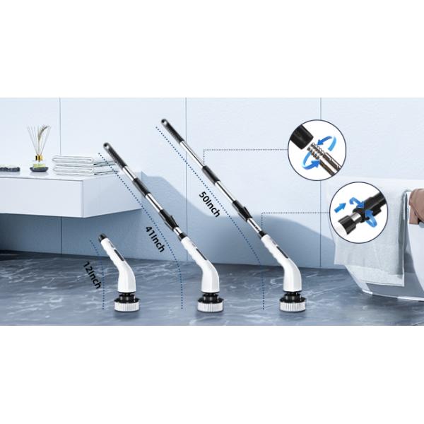 9 Replaceable Brush Heads Electric Spin Scrubber with Adjustable Detachable Handle