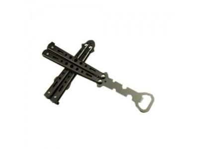 Practise Butterfly Knife Bottle Opener,Promotion gift, stainless steel bartender practise butterfly knife beer bottle op