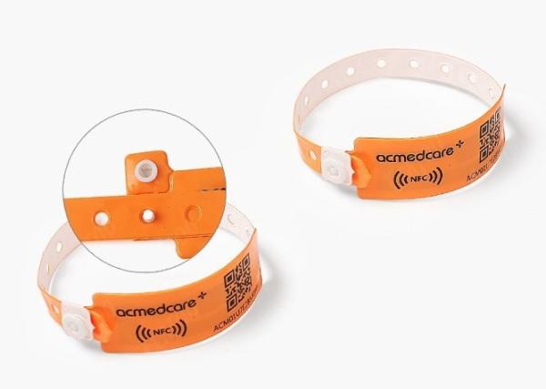 Hospital Ultralight PVC RFID NFC pulseira à prova d'água ajustável descartável passivo 13,56mhz