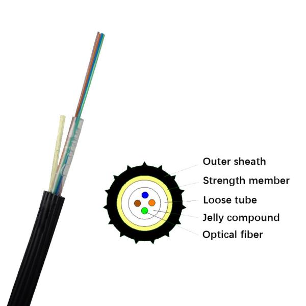 G.657B3 Grade Black Outdoor Fiber Optic Cable 2.0mm With Polyethylene Jacket