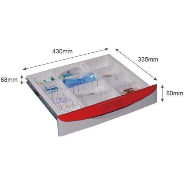 Chariot d'urgence avec 5 tiroirs