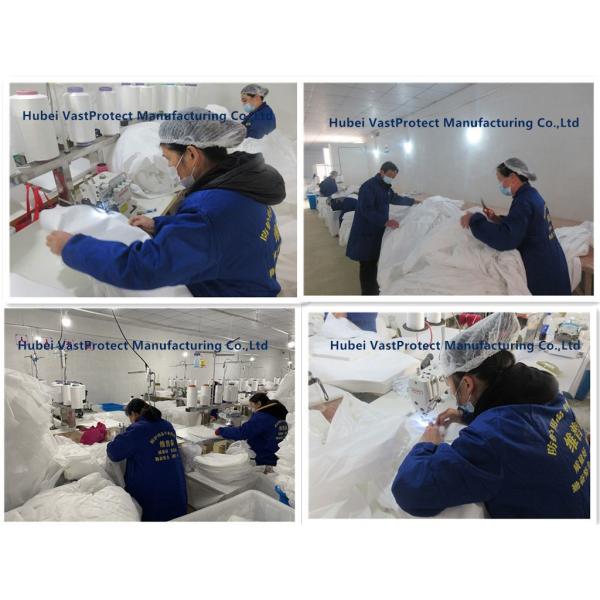 Открытые взрослые одноразовые лабораторные пальто с эластичными наручниками 60 GSM Полипропиленовая краска