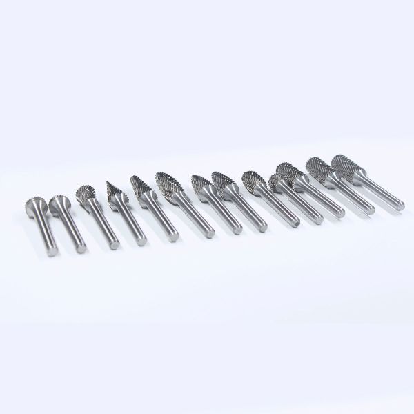 Double Cut Tungsten Carbide Rotary Burr with 1/4 Inch Shank and 70-90HRA Hardness for Metal Deburring