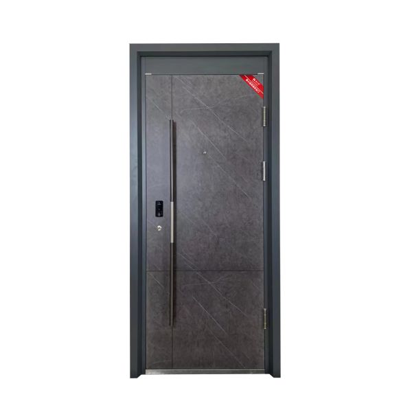 Customizable Fingerprint Front Door Steel Security Door With Knock Down Frame