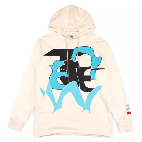 Fashion 100% Cotton Plain Oversized Pullover Hoodie knitted For Ladies