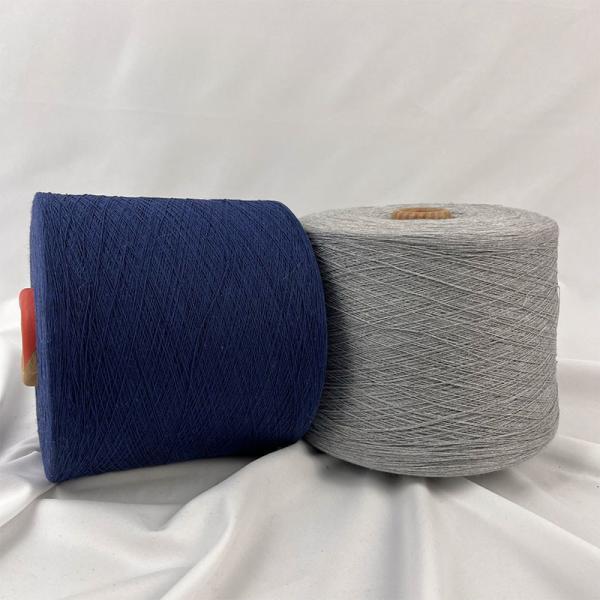 Dark Blue NE 12s/10s Recycled Cotton-poly Yarn For Socks Knitting