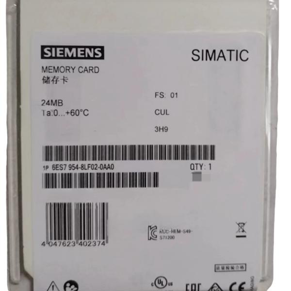 SIEMENS 6ES7954-8LF02-0AA0 SIMATIC S7-1200 MEMORY CARDS FOR S7-1X 00 CPU/SINAMICS, 3, 3V FLASH, 24 MBYTE