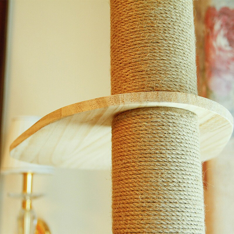 Floor-to-Ceiling Modern Luxury Sisal Wood Adjustable Durable Cat Climbing Frame Jumping Platform Cat Tree Condo Furniture Carton