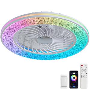 72W 超明るいAPP LED スマート 天井扇風機 寝室 アパートメント ビラ