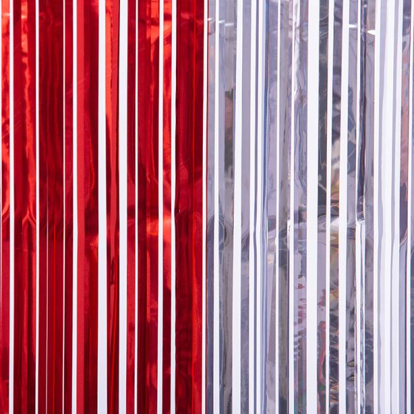 Vibrant Plastic Fringe Birthday Party Foil Curtain Decoration In Assorted Color Shades