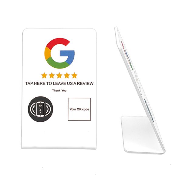 White / Black NFC Display Stand Acrylic QR Display Stand For Public Use