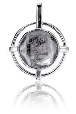 Interstellar Meteorite 925 Sterling Silver Pendant 15mm Round
