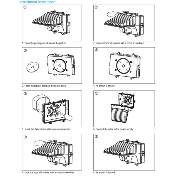 Aluminum 120W SMD3030 Commercial LED Wall Pack Convenient Installation