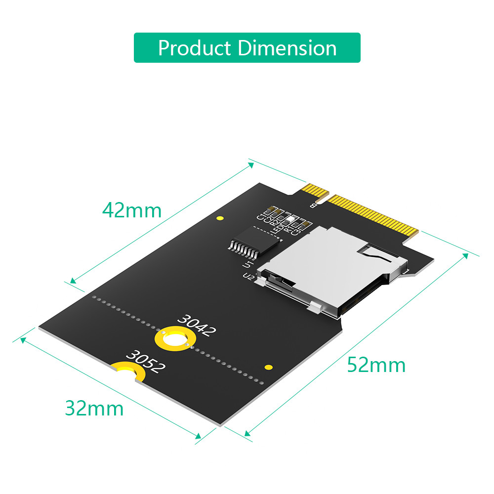 Micro SD Card TF SDHC SDXC To NGFF Ключ B Адаптер поддерживает шину USB, а не шину SATA
