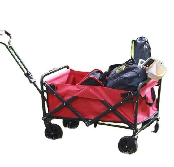 Qingdao Port Iron Fabric Camping Trolley Folding Wagon for Easy Transport and Storage