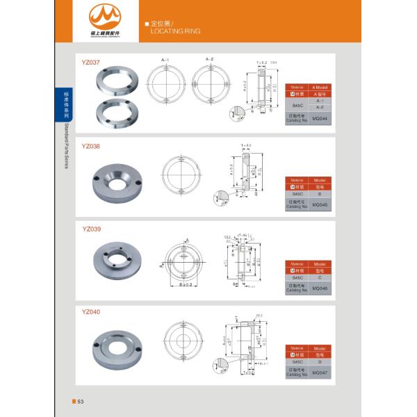 Non - Standard Locating Ring Injection Mold Components High Polished Surface