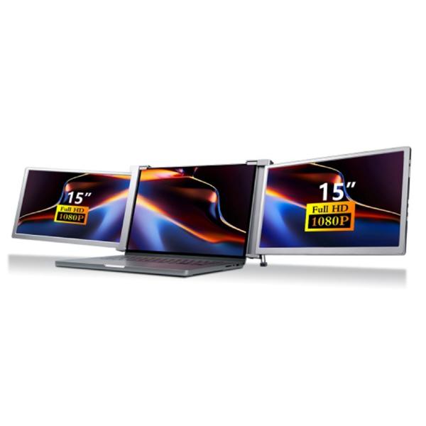 Двойной 15-дюймовый FHD монитор для ноутбука, легкий, толщина 25,3 мм, вес 1,63 кг, порты Type-C + Mini HDMI, поддержка HDR, экранное меню на 12 языках
