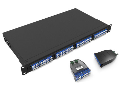 1U UHD MPO/MTP Patch Panel with 96F Fiber Count and Full Cover Fixed Design for Rack Mounting
