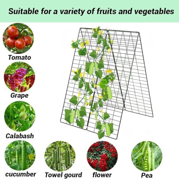 34 X 48 Foldable Cucumber Trellis With Garden Stakes And Zip Ties Plant Support