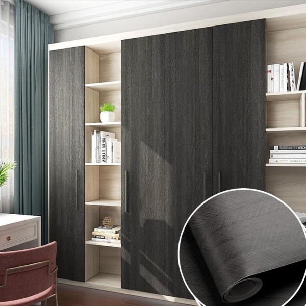 Removable Dark Wood Grain Wallpaper Peel And Stick Self Adhesive wallpaper Wooden Wallpaper Sticker