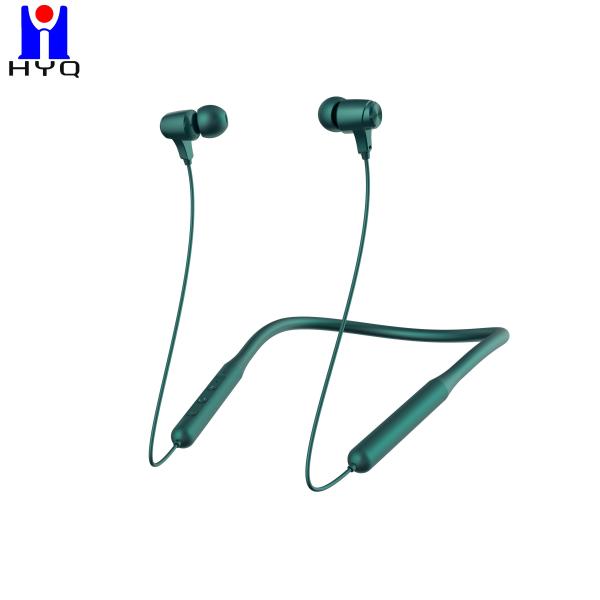 Green Crystal Clear Calls Foldable Neckband Bluetooth Earphones Multi - Point Connection