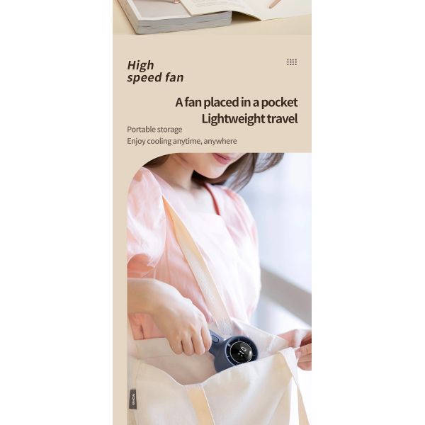 Summer Standing Bladeless Mini Portable Fan Handheld Rechargeable Fan Foldable Design