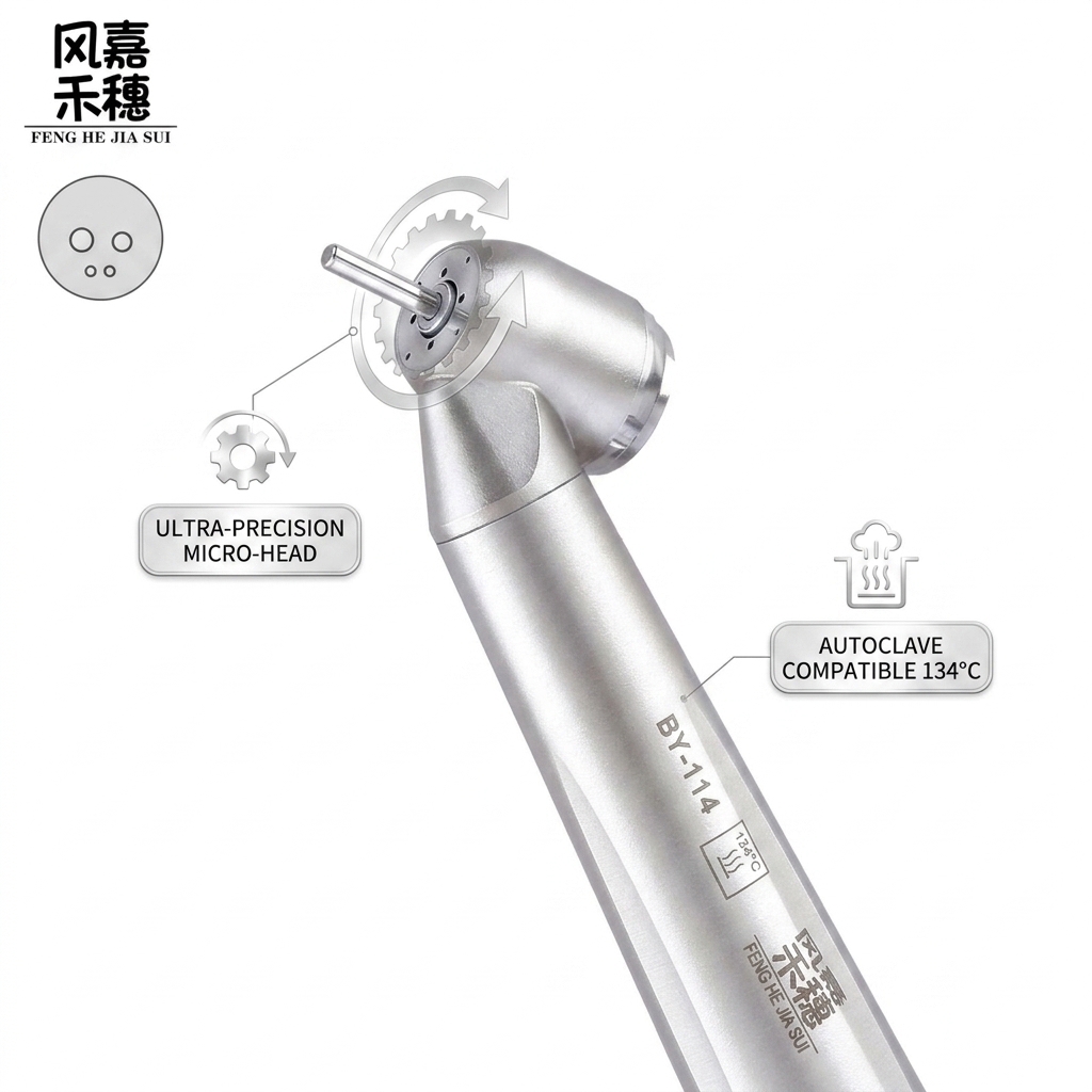 Dental Surgical Handpiece with Push Button Chuck, Fully Autoclavable Up To 135°C and LED Self-Luminous Generator