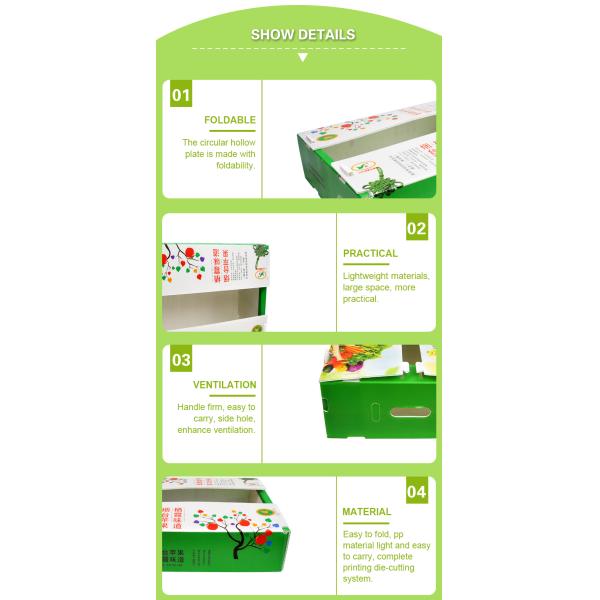 Плод гофрировал коробку рифленого листа PP брокколи пластиковой упаковки