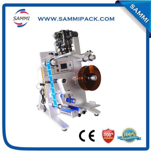 Semi Automatic Vertical Round Bottle Labeler With Date Coding Function